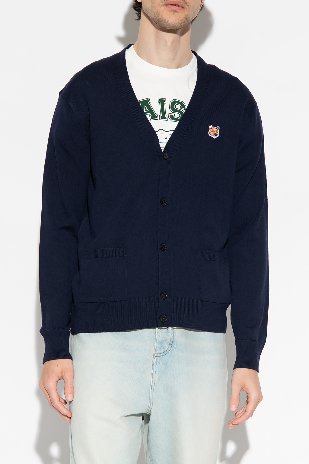 Maison kitsune hot sale cardigan navy